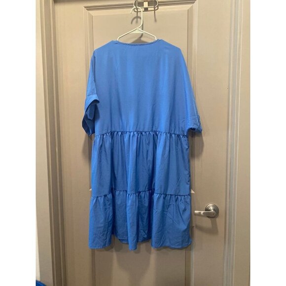Light Blue Tiered V-Neck Dress 3XL – Flowy & Flattering - Picture 3 of 3